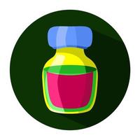 icône de bouteille pour le symbole de la médecine sur fond vert vecteur