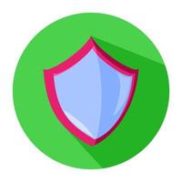 icône de bouclier pour le symbole de protection contre les virus sur fond vert vecteur