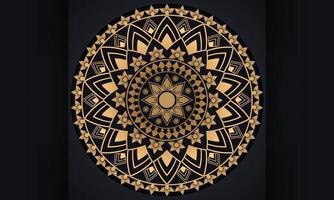 la conception du modèle de mandala. ornement de symbole spirituel sur fond noir. vecteur