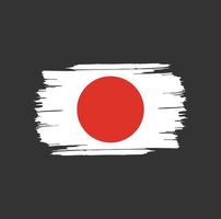 coups de pinceau du drapeau du japon. drapeau national du pays vecteur
