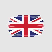 coups de pinceau du drapeau du royaume-uni. drapeau national du pays vecteur