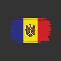coups de pinceau du drapeau de la moldavie. drapeau national du pays vecteur