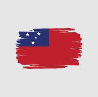 coups de pinceau du drapeau samoan. drapeau national du pays vecteur