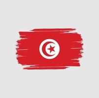 coups de pinceau du drapeau tunisien. drapeau national du pays vecteur