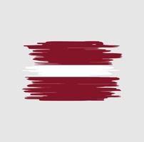 coups de pinceau du drapeau de la lettonie vecteur