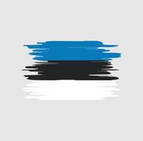 coups de pinceau du drapeau estonien vecteur
