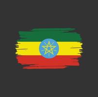 coups de pinceau du drapeau éthiopien. drapeau national du pays vecteur