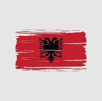 coup de pinceau du drapeau de l'albanie. drapeau national vecteur