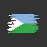 coups de pinceau du drapeau de djibouti vecteur