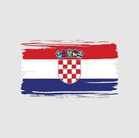 coup de pinceau du drapeau de la croatie. drapeau national vecteur