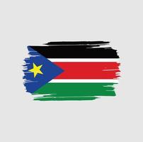 coups de pinceau du drapeau sud-soudanais. drapeau national du pays vecteur