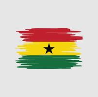 coups de pinceau du drapeau du ghana vecteur