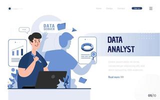 concept multitâche d'analyste de données vecteur