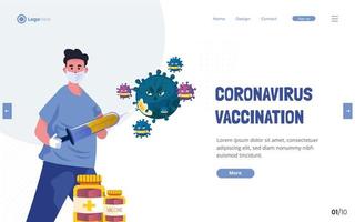 concept de design plat d'injection de vaccination contre le coronavirus vecteur