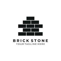 brique pierre logo design illustration vectorielle architecture simple matériau de construction plat minimaliste industrie entreprise vecteur