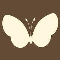 Contour de silhouette d'insecte papillon sur fond marron vecteur
