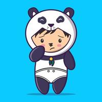 illustration de dessin animé de mascotte de panda mignon et adorable vecteur