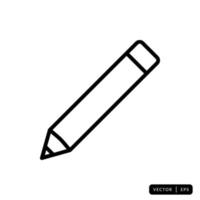 crayon icône vecteur - signe ou symbole