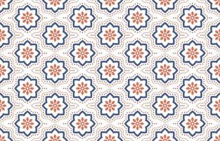 design ethnique motif floral bleu orange. conception d'art chevron, broderie folklorique. impression d'ornement d'art géométrique aztèque. conception pour tapis, papier peint, vêtements, emballage, tissu, couverture. fond beige vecteur