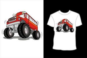 la conception de t shirt illustration vectorielle de grand autobus scolaire vecteur