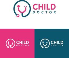 création de logo médecin enfant vecteur