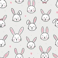 joli motif harmonieux avec des lapins dessinés à la main pour les imprimés de pépinière, les arrière-plans de Pâques, le papier d'emballage, le papier peint, le textile, le scrapbooking, etc. eps 10 vecteur