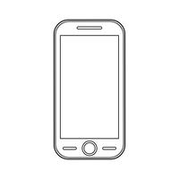 Icône de contour de smartphone. vecteur