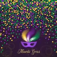 illustration vectorielle de mardi gras carnaval avec masque sur fond clair foncé. modèle de conception facile à modifier pour vos projets. vecteur