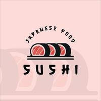 roll sushi logo illustration vectorielle modèle icône conception graphique. signe ou symbole de cuisine japonaise pour restaurant et café d'affaires vecteur