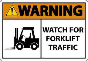 avertissement 2-way watch for chariot élévateur panneau de signalisation sur fond blanc vecteur