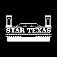 concept de design texas en noir et blanc sur fond noir vecteur