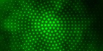 texture de vecteur vert clair avec de belles étoiles.