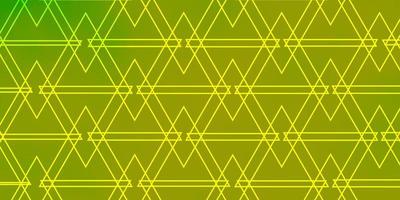 modèle vectoriel vert clair, jaune avec des lignes, des triangles.