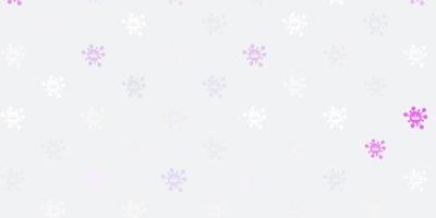 toile de fond de vecteur violet clair avec symboles de virus.