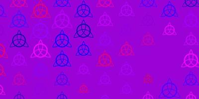 toile de fond de vecteur violet clair, rose avec symboles mystérieux