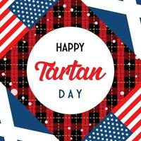 bonne journée de tartan avec fond de drapeau vecteur