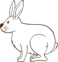 lapin dans un style simple doodle sur fond blanc vecteur