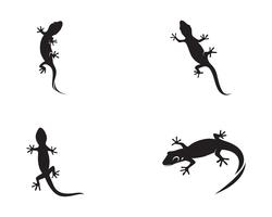 Lézard caméléon gecko silhouette noir vecteur 10