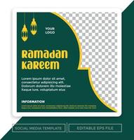 modèle de publication sur les médias sociaux du thème du ramadan vecteur