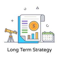 icône de stratégie à long terme, conception de contour plat vecteur