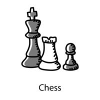 icône modifiable d'échecs dessinée à la main vecteur