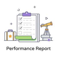 un vecteur de contour plat de rapport de performance