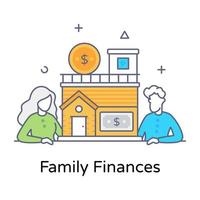 contour plat vecteur tendance des finances familiales