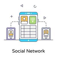 icône de réseau social, vecteur modifiable
