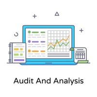 icône d'audit et d'analyse dans un style branché vecteur