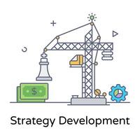 icône de développement de stratégie dans un design branché vecteur