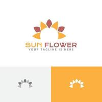 modèle de logo de fleuriste floral fleur de soleil tournesol lumineux vecteur