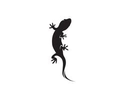 Lézard caméléon gecko silhouette noir vecteur 10