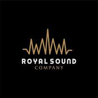 onde sonore avec logo de la couronne royale vecteur