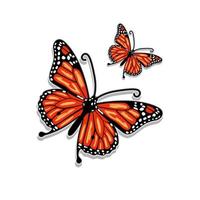 illustration vectorielle de papillon pleine couleur vecteur